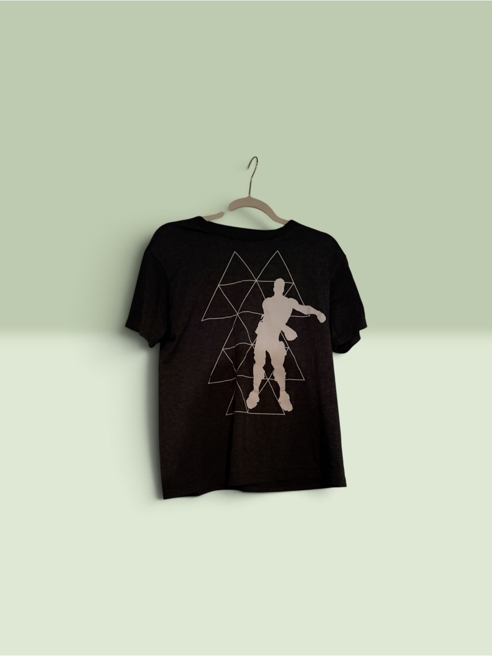 Kids Black Graphic Short Sleeve Tee with White Silhouette